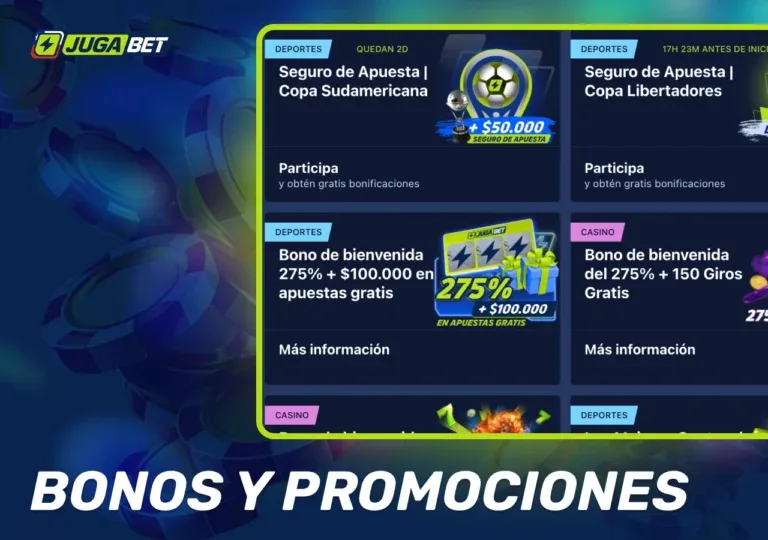 Promociones separadas de casino y deportes en JugaBet Chile