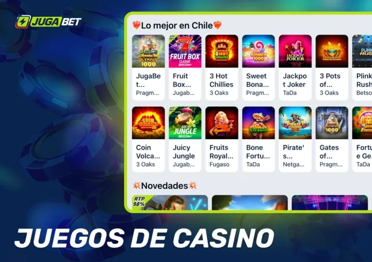 Tragamonedas HTML5 cargadas dentro de la aplicación de JugaBet